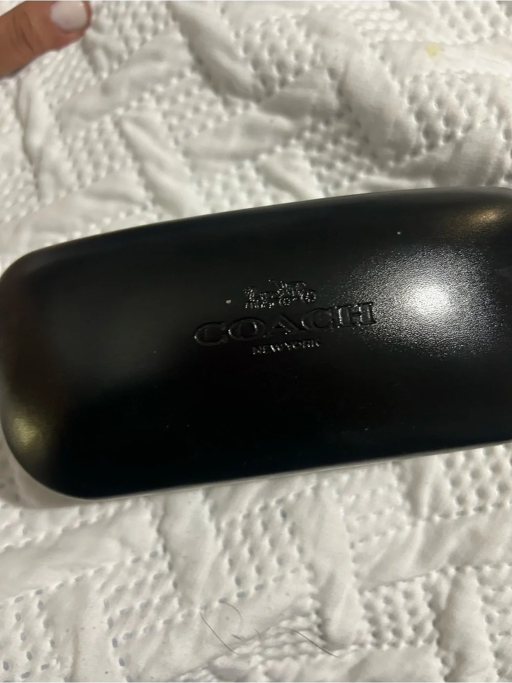 Coach Black Hard Eyewear Case with Embossed Logo CASE ONLY